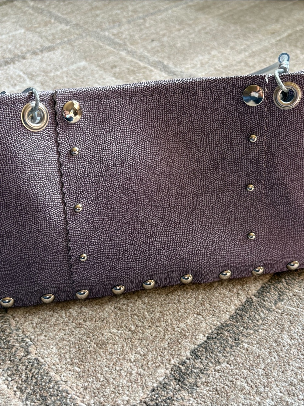 Hardwear by Renee industrial-chic handbag Lavender Purple Runway Purse wood - Picture 9 of 11